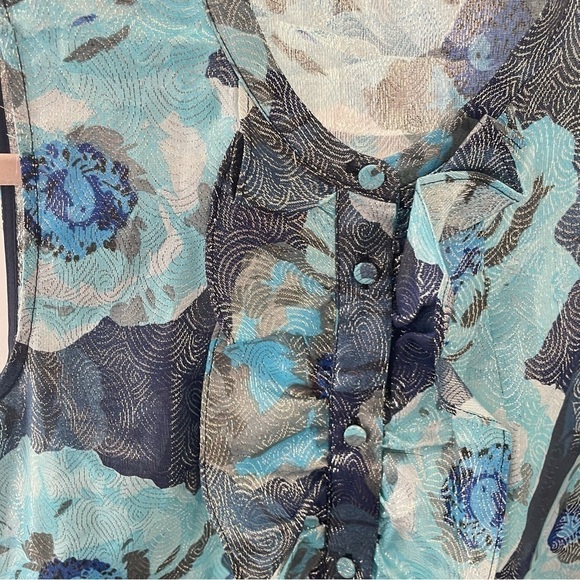 $118 J.Crew Ruffle-front top in floral-print jacquard X-Small - Picture 4 of 8